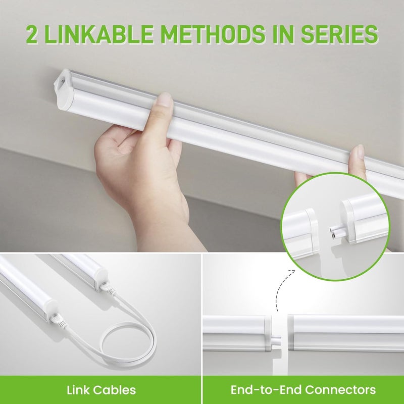 Paklighting Pak LED Shop Lights, 4FT T5 Integrated Utility Fixture, 2300LM 6500K Cool White, 20W Energy Efficient Linkable LED Tube Lights for Garage, Workshop, Basement, FCC Certified, 2 Pack - Image 5